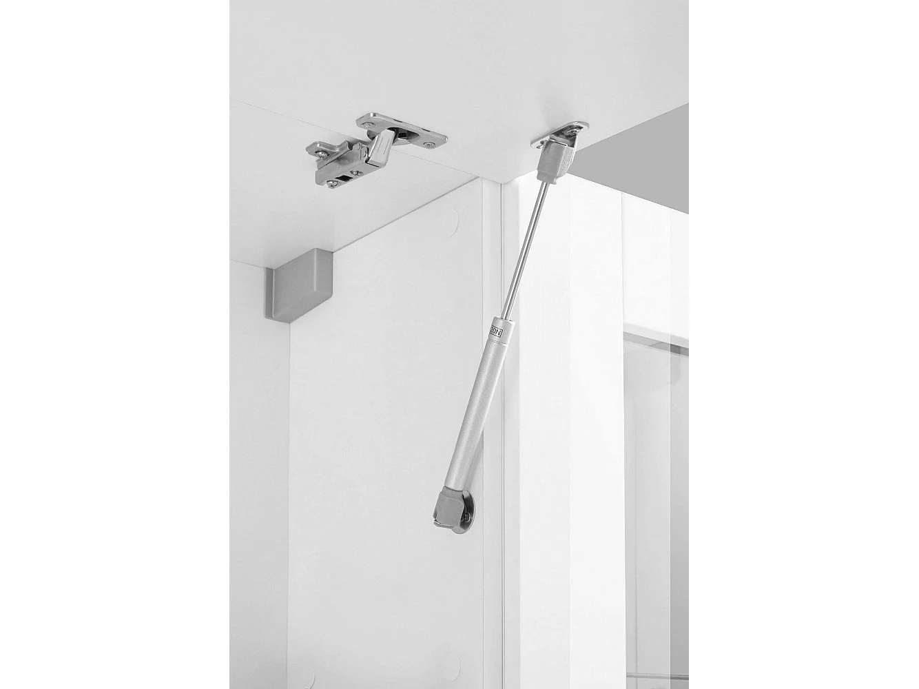 Pared Equipada Luigi, Conjunto de salón Mueble TV con 4 puertas, Mueble de salón polivalente, 100% Made in Italy, cm 260x30h180, Blanco brillante