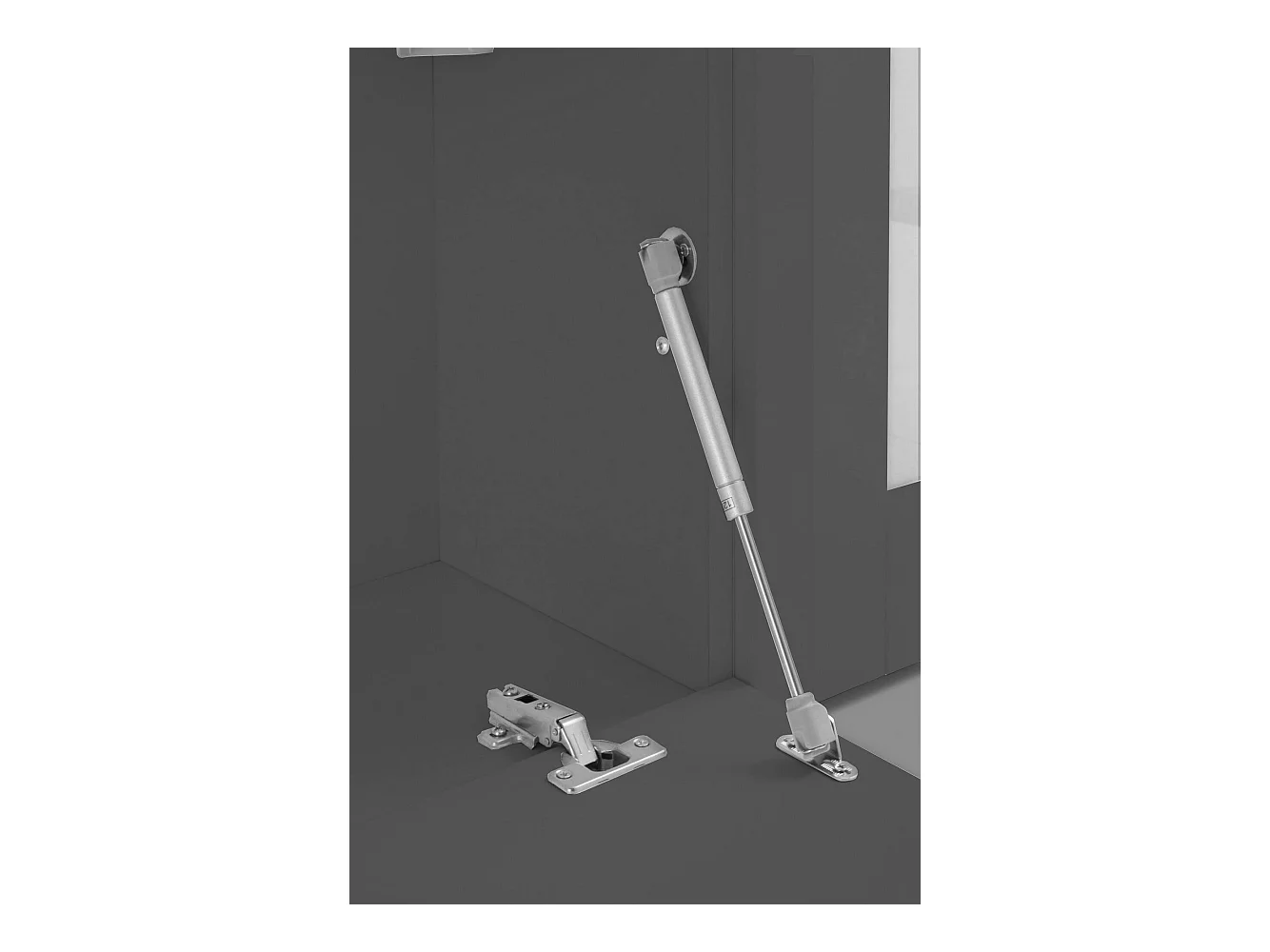 Élément mural Dimitri, meuble TV 3 portes, meuble de salon polyvalent avec vitrine et lumière LED, 100% Made in Italy, 280x30h180 cm, Anthracite