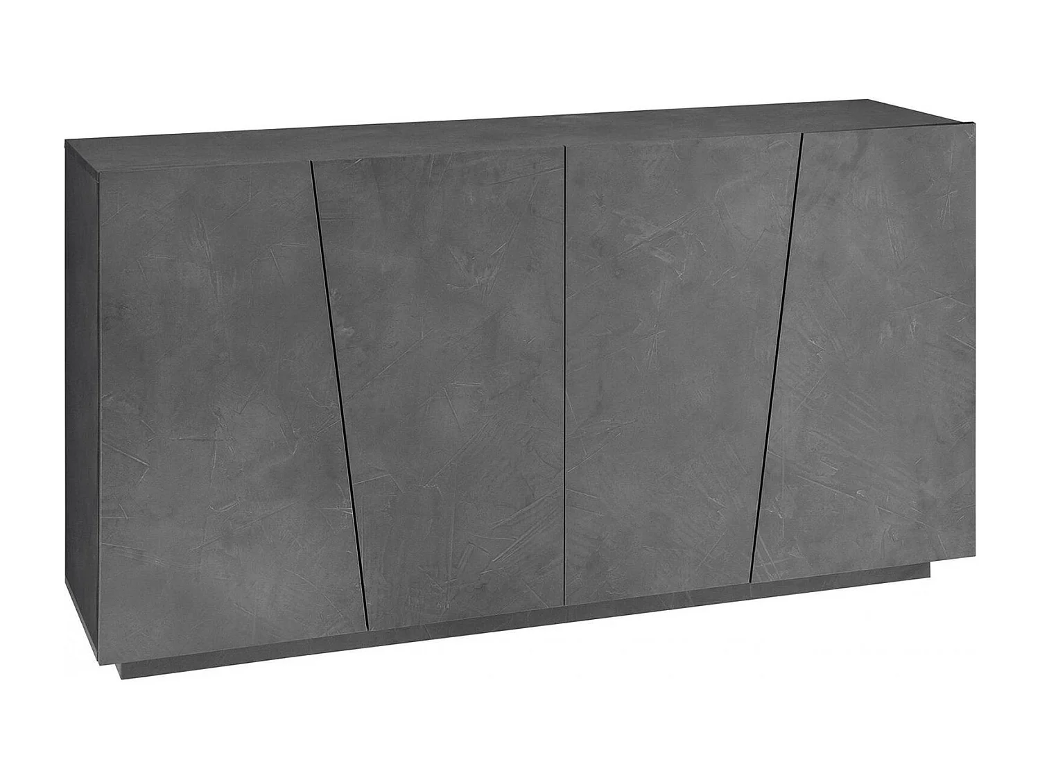 Buffet Dlisuzz, Buffet de cuisine 4 portes, Buffet de salon, 100% Made in Italy, 159x43h86 cm, Ardoise