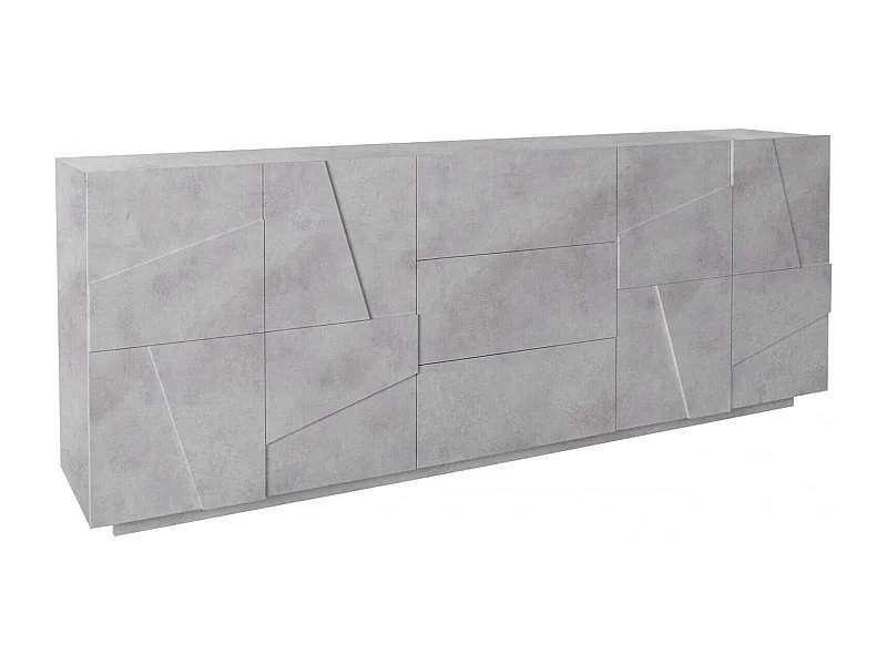 Dlanzar dressoir, 4-deurs keukendressoir, Woonkamerbuffet, 100% Made in Italy, 162x44h86 cm, Cement