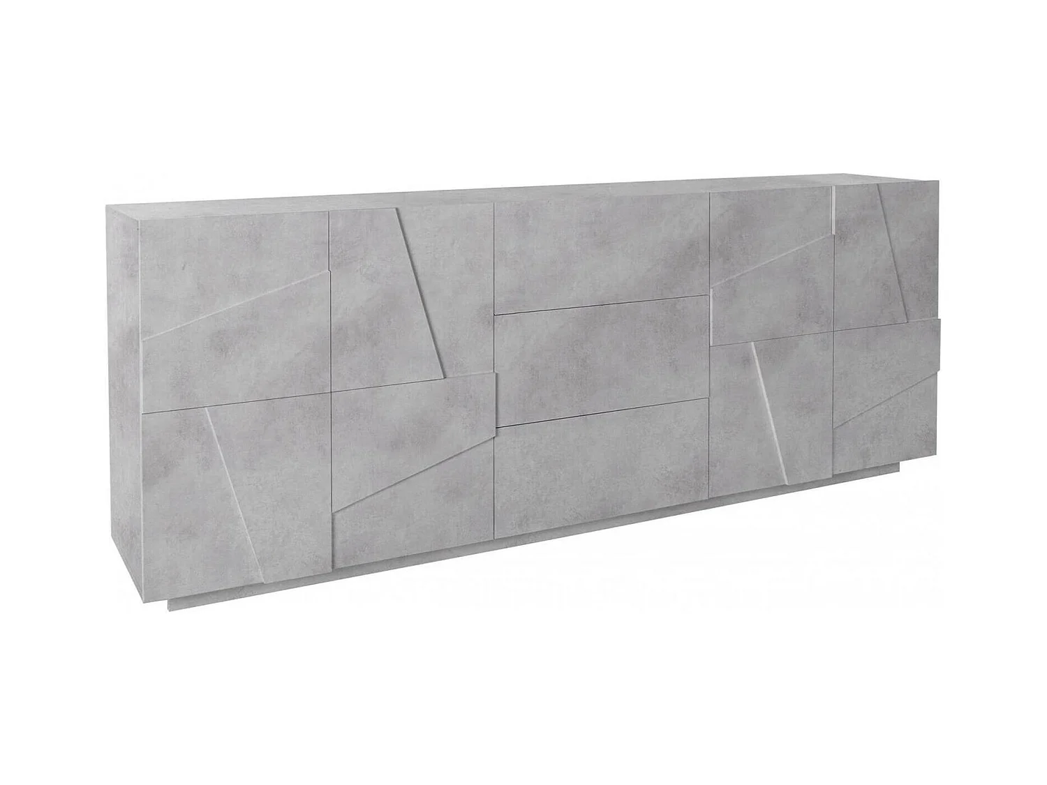 Buffet Dlanzar, Buffet de cuisine 4 portes, Buffet de salon, 100% Made in Italy, 162x44h86 cm, Ciment