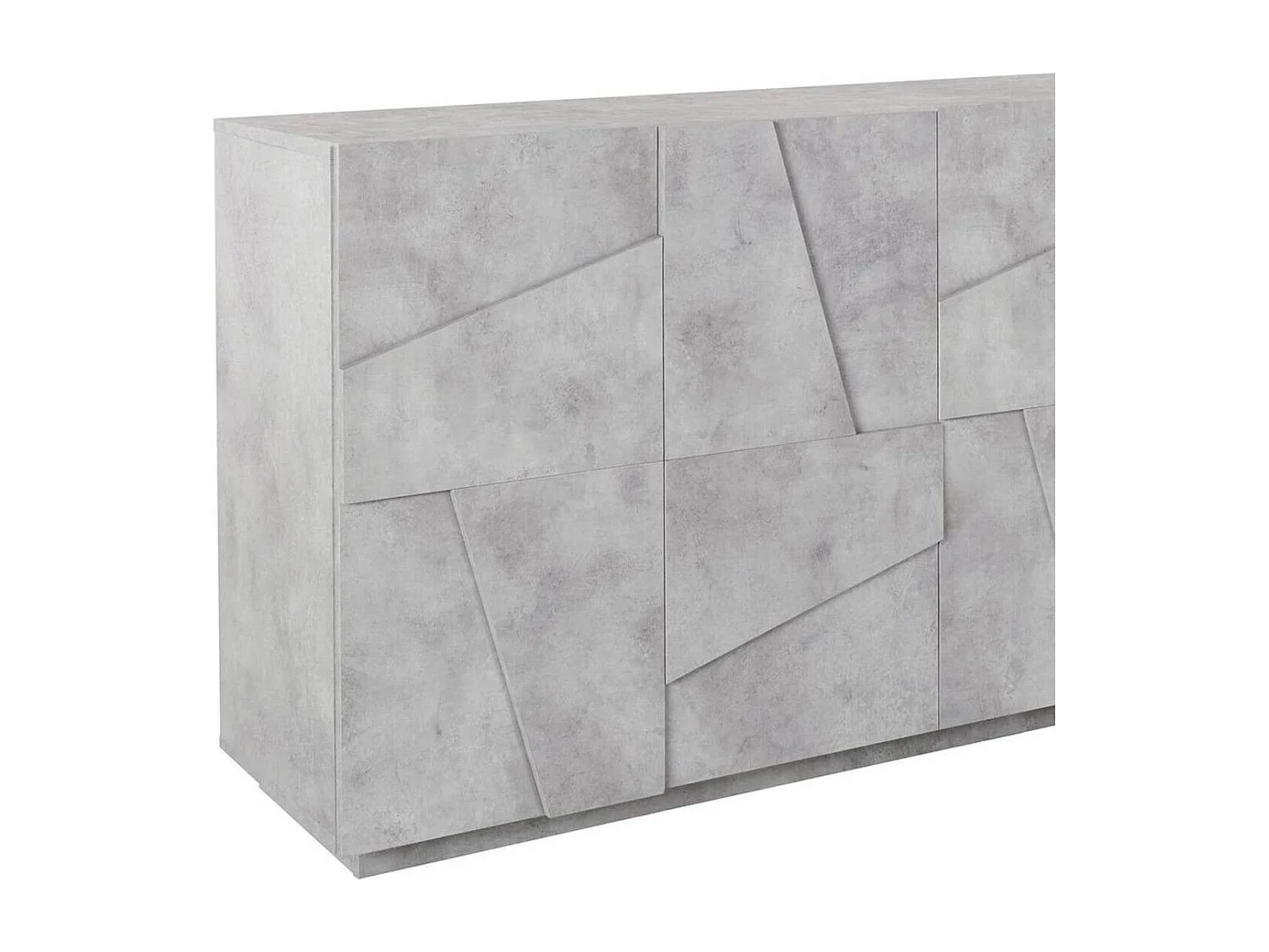 Buffet Dlanzar, Buffet de cuisine 4 portes, Buffet de salon, 100% Made in Italy, 162x44h86 cm, Ciment