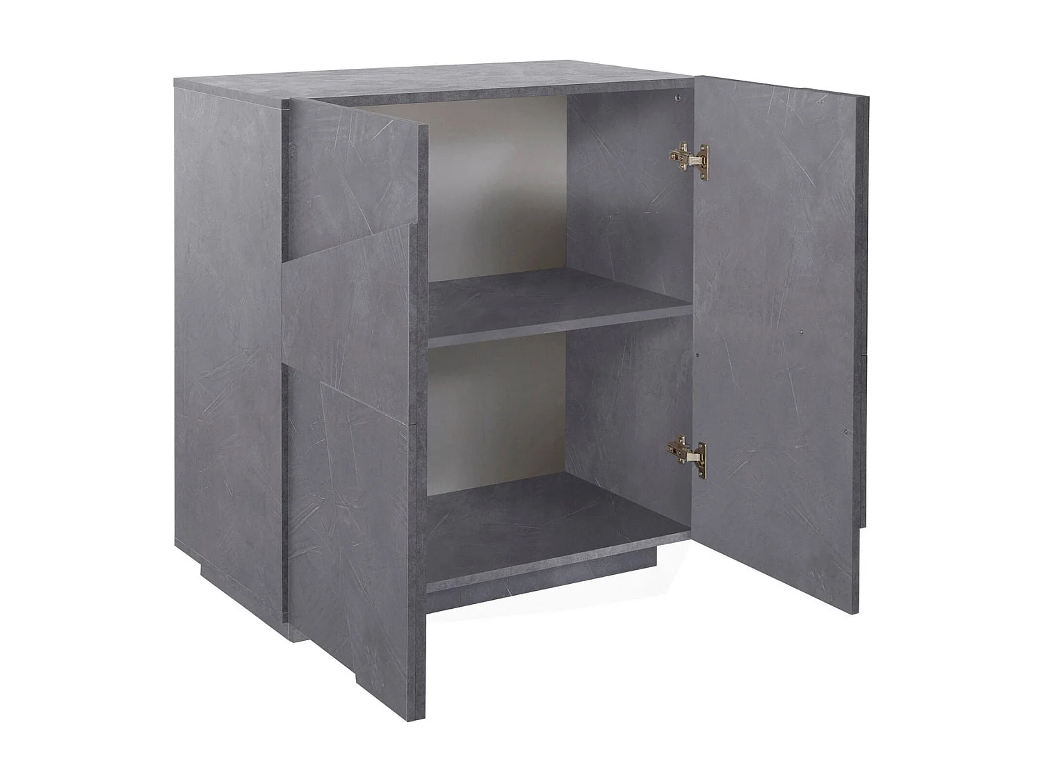 Kommode Dmalcui, Küchen-Sideboard mit 2 Türen, Wohnzimmer-Buffet, 100% Made in Italy, cm 81x44h86, Schiefer