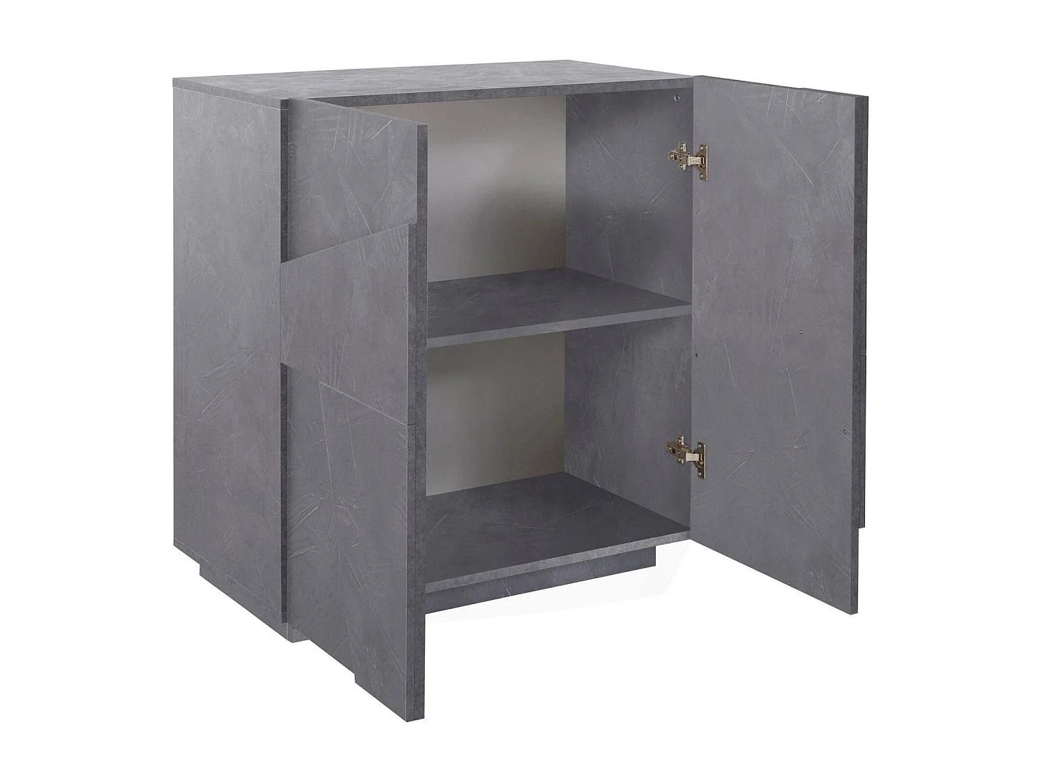 Kommode Dmalcui, Küchen-Sideboard mit 2 Türen, Wohnzimmer-Buffet, 100% Made in Italy, cm 81x44h86, Schiefer