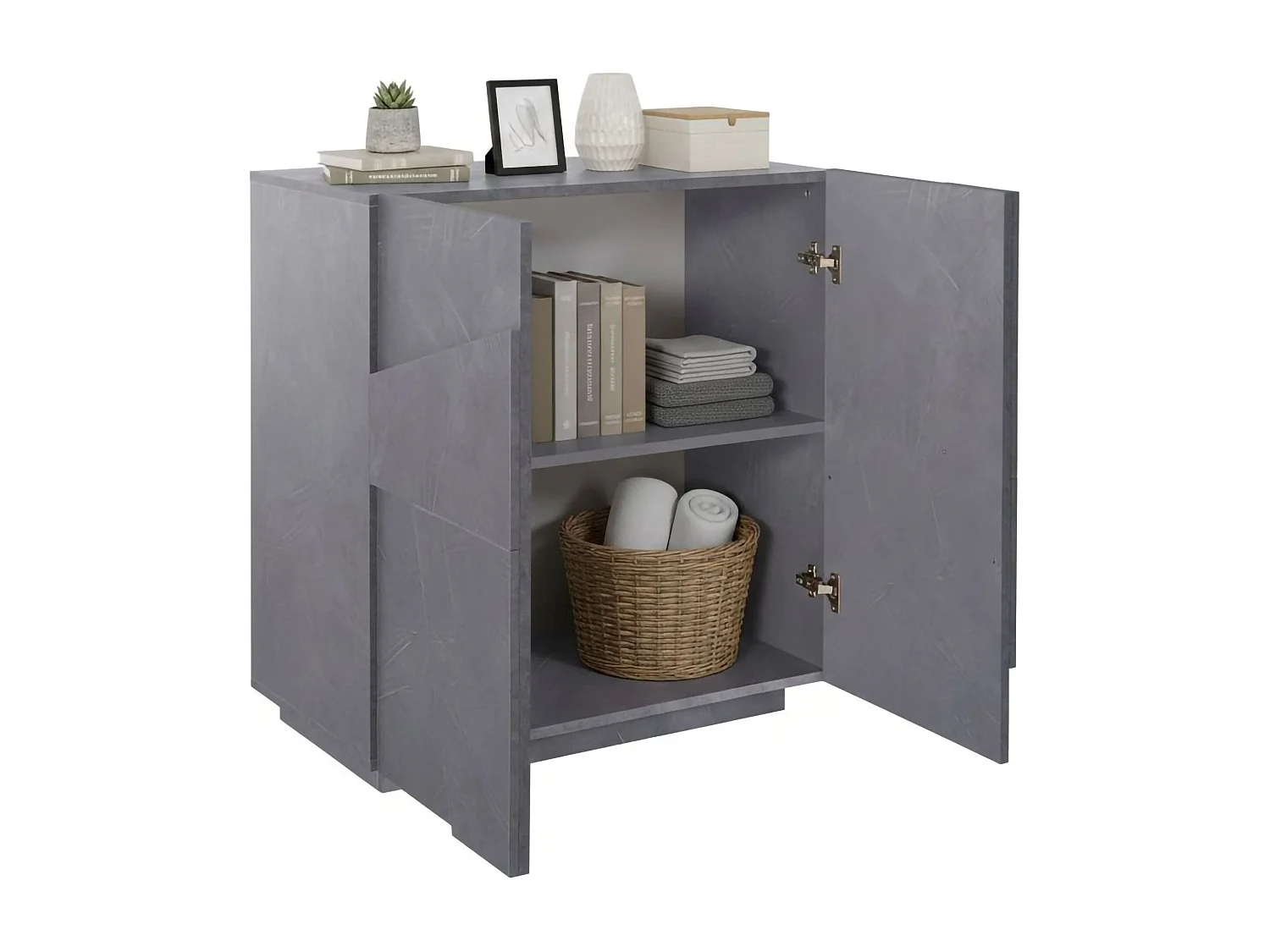 Buffet Dmalcui, Buffet de cuisine avec 2 portes, Buffet de salon, 100% Made in Italy, 81x44h86 cm, Ardoise