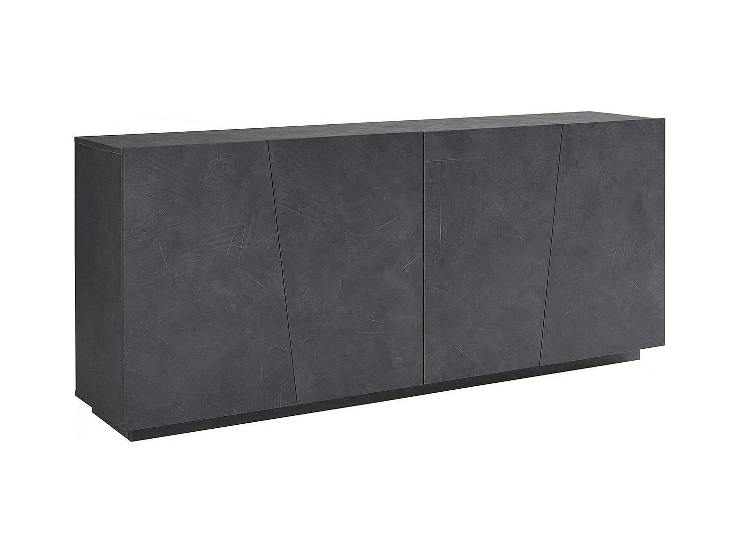 Buffet Dliguor, Buffet de cuisine 4 portes, Buffet de salon, 100% Made in Italy, 200x43h86 cm, Ardoise