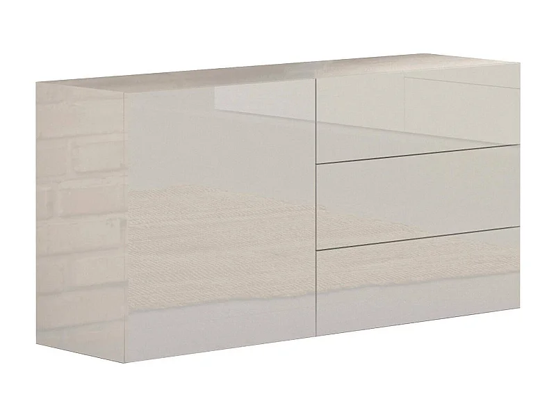 Dmora - Credenza Benvenuta, cm 110x40h35, Bianco lucido