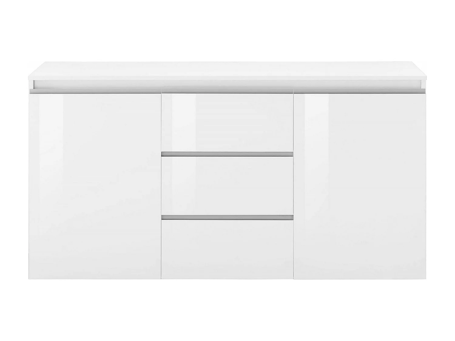 Dmora - Credenza Amoco, cm 150x40h81, Bianco lucido