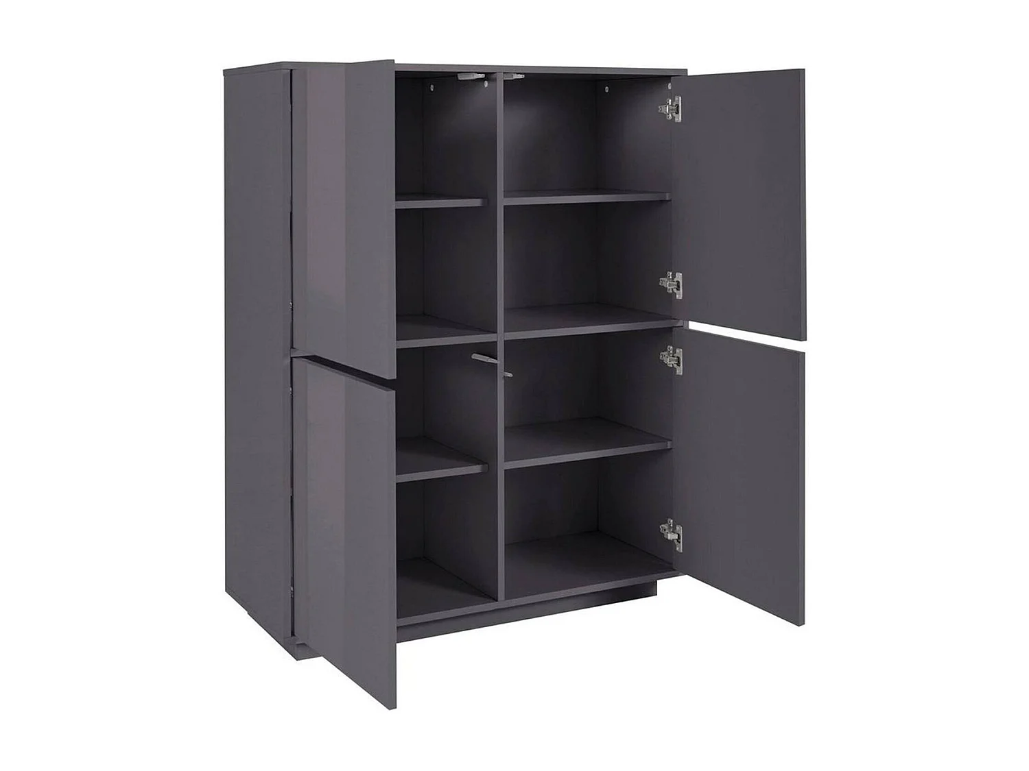 Buffet Dpaci, Buffet de cuisine 4 portes, Buffet de salon, 100% Made in Italy, 100x41h126 cm, Anthracite Brillant