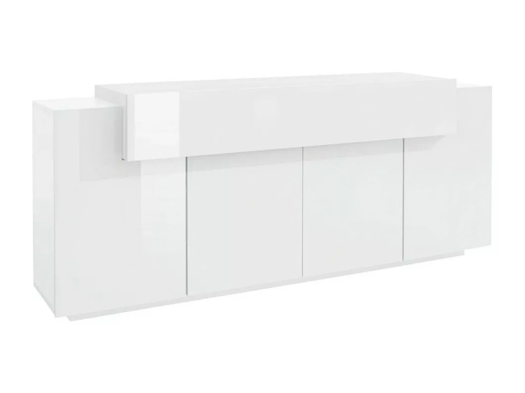 Kauf Unique Kommode Dgerl, Küchen-Sideboard mit 4 Türen, Wohnzimmer-Buffet, 100% Made in Italy, cm 220x45h86, glänzend und matt weiß