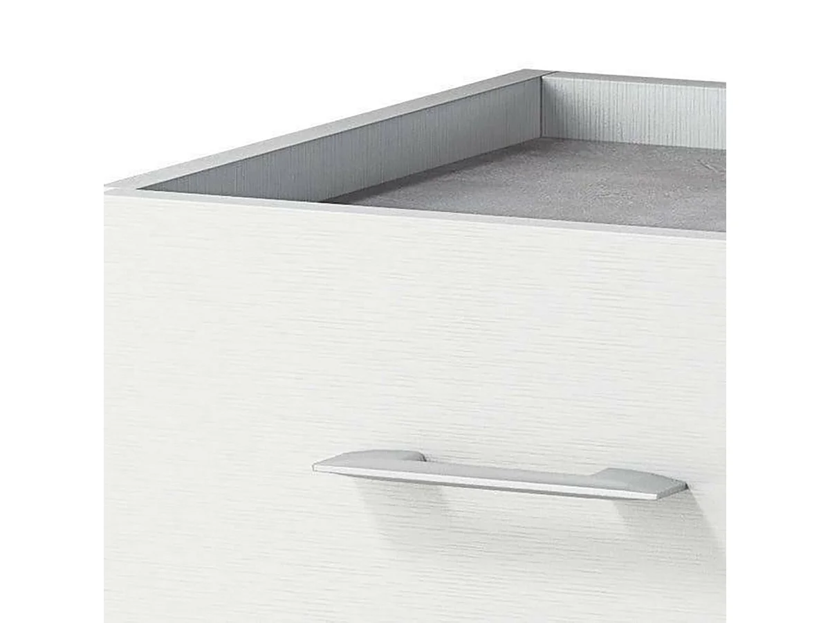 Kommode Dnag, Buffetschrank mit 1 Tür und 4 Schubladen, Wohnzimmer - Sideboard, Mehrzweckschrank mit Regalen, 100% Made in Italy, 90x41h87 cm, WeiÃŸ