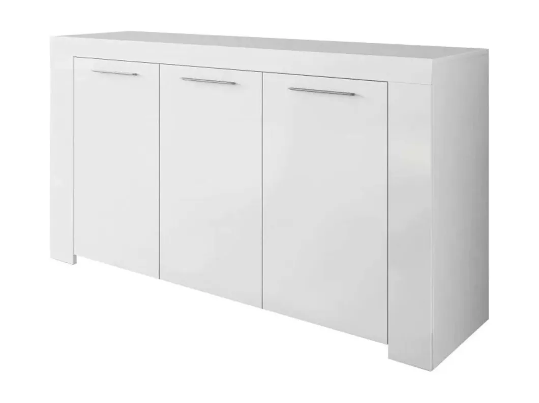 Kauf Unique Anrichte Dalbiera, Modernes Sideboard mit 3 Türen, Buffet im Wohnzimmer, Fernsehschrank, Sideboard für Wohnzimmer, 144x42h80 cm, Weiß