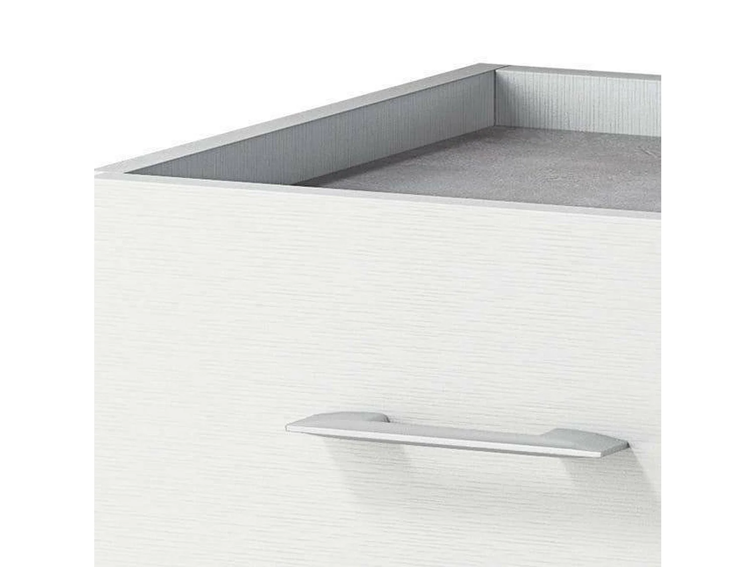 Buffet Dnag, Buffet avec 1 porte et 4 tiroirs, Buffet de salon, Armoire polyvalente avec étagères, 100% Made in Italy, 90x41h87 cm, Blanc et Ciment