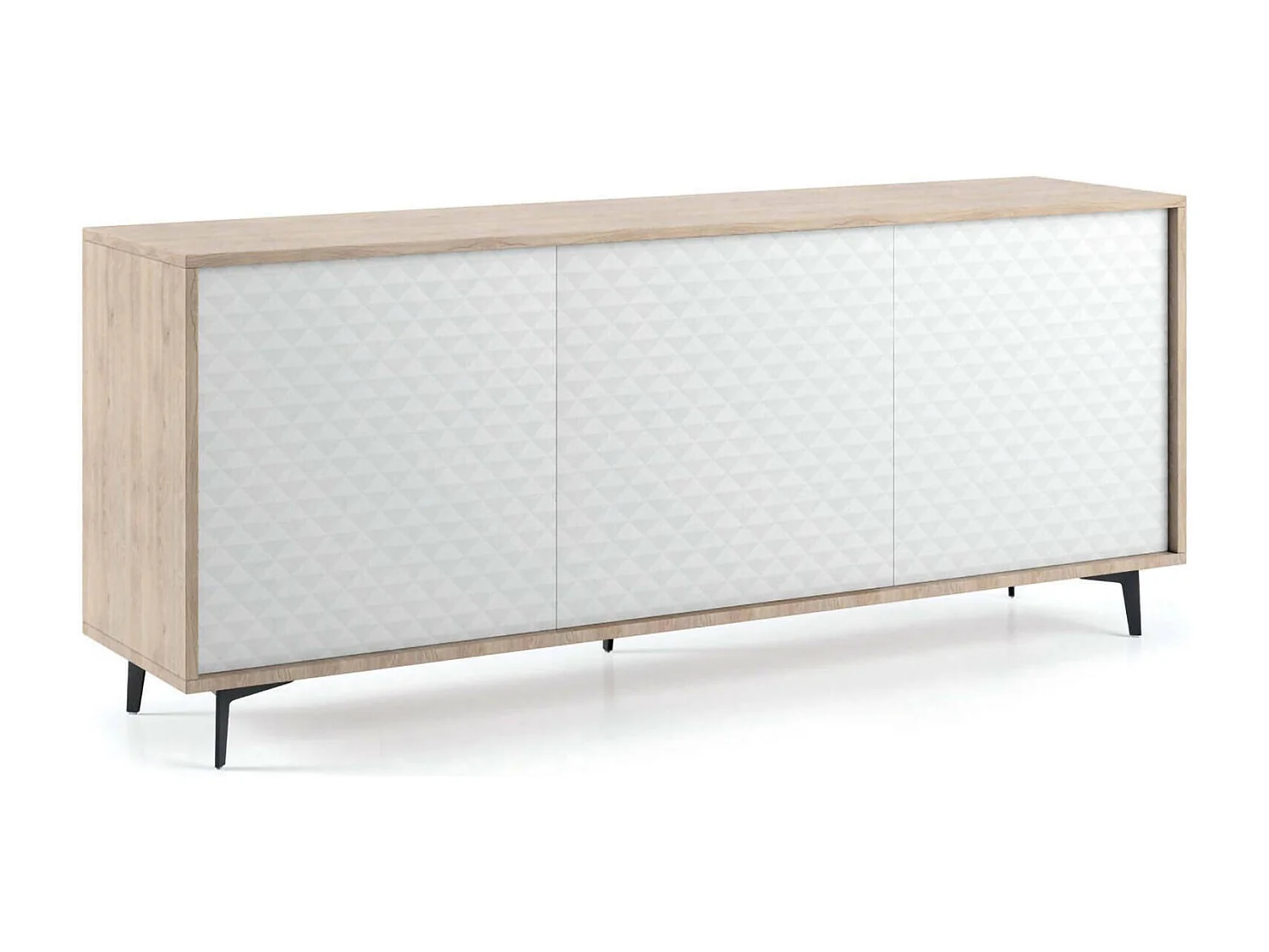 Dmora - Credenza Aminda, 184x45h77 cm, Bianco e Rovere
