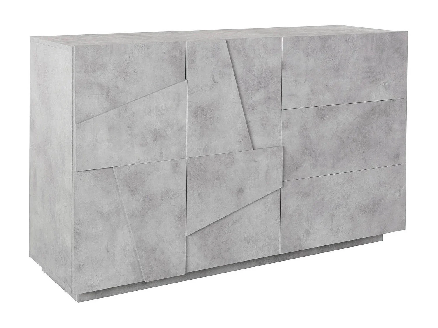 Dlann dressoir, Keukendressoir met 2 deuren en 3 laden, Woonkamerbuffet, 100% Made in Italy, 143x44h86 cm, Cement