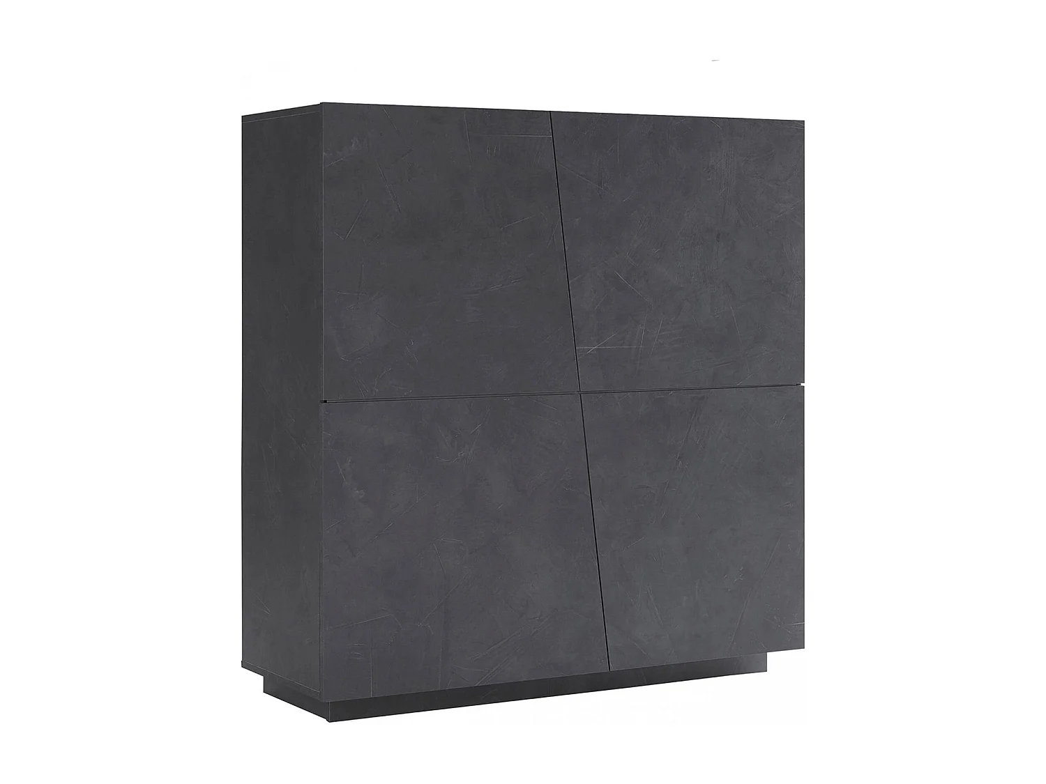 Buffet Dlorier, Buffet de cuisine 4 portes, Buffet de salon, 100% Made in Italy, 120x43h126 cm, Ardoise