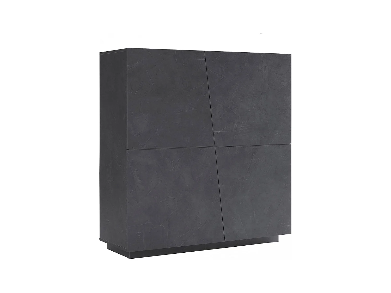 Buffet Dlorier, Buffet de cuisine 4 portes, Buffet de salon, 100% Made in Italy, 120x43h126 cm, Ardoise