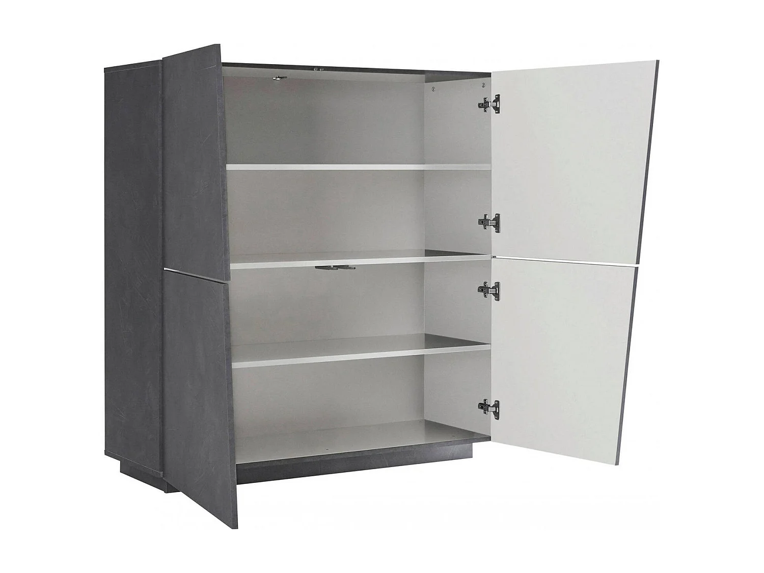 Aparador Dlorier, Aparador de cozinha com 4 portas, Buffet de sala, 100% Fabricado na Itália, 120x43h126 cm, Ardósia