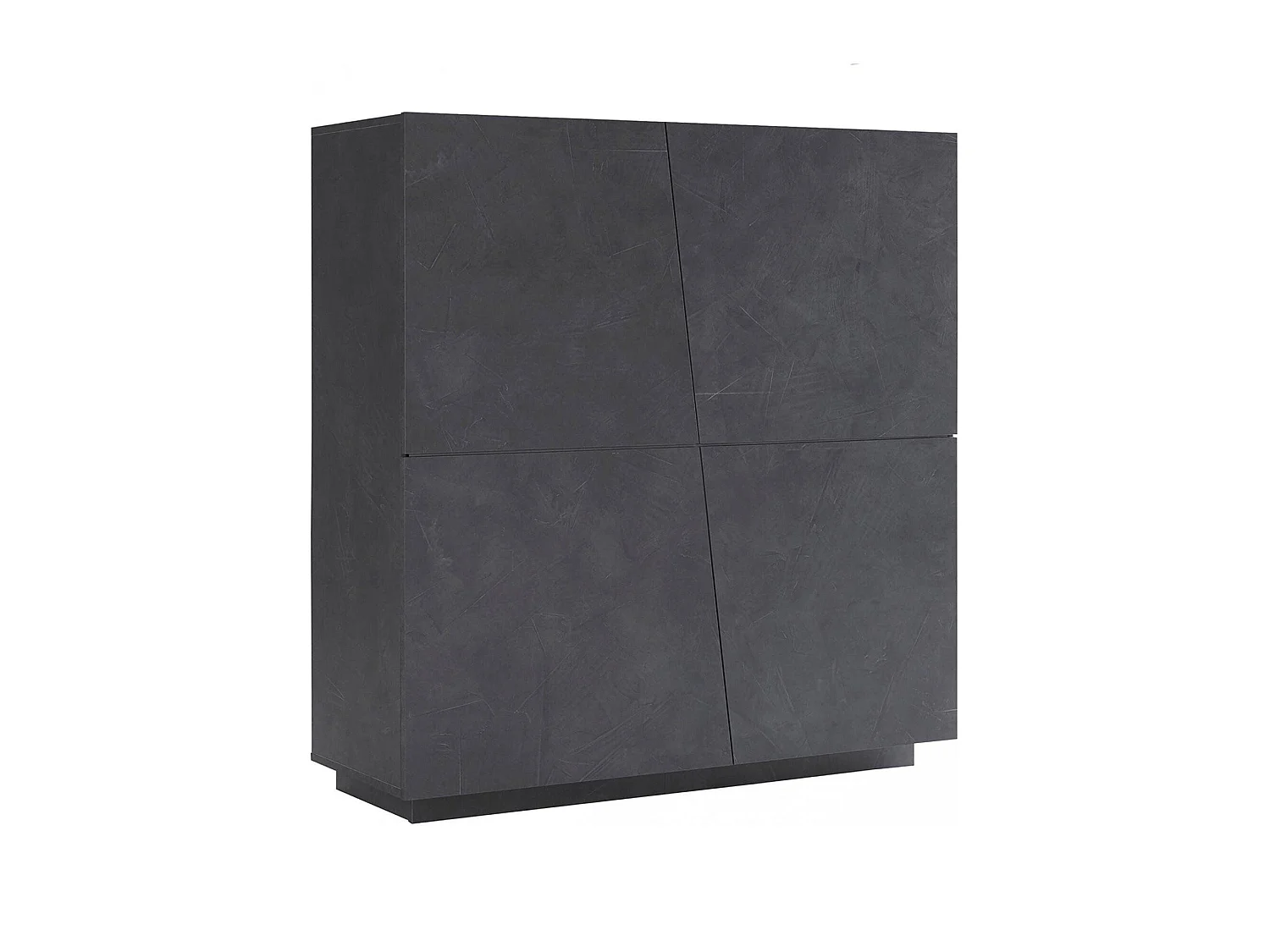 Buffet Dlorier, Buffet de cuisine 4 portes, Buffet de salon, 100% Made in Italy, 120x43h126 cm, Ardoise
