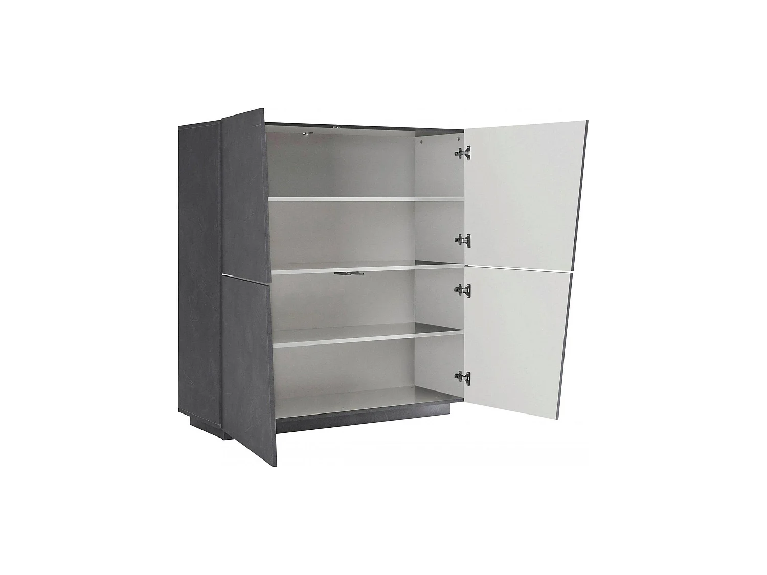 Buffet Dlorier, Buffet de cuisine 4 portes, Buffet de salon, 100% Made in Italy, 120x43h126 cm, Ardoise