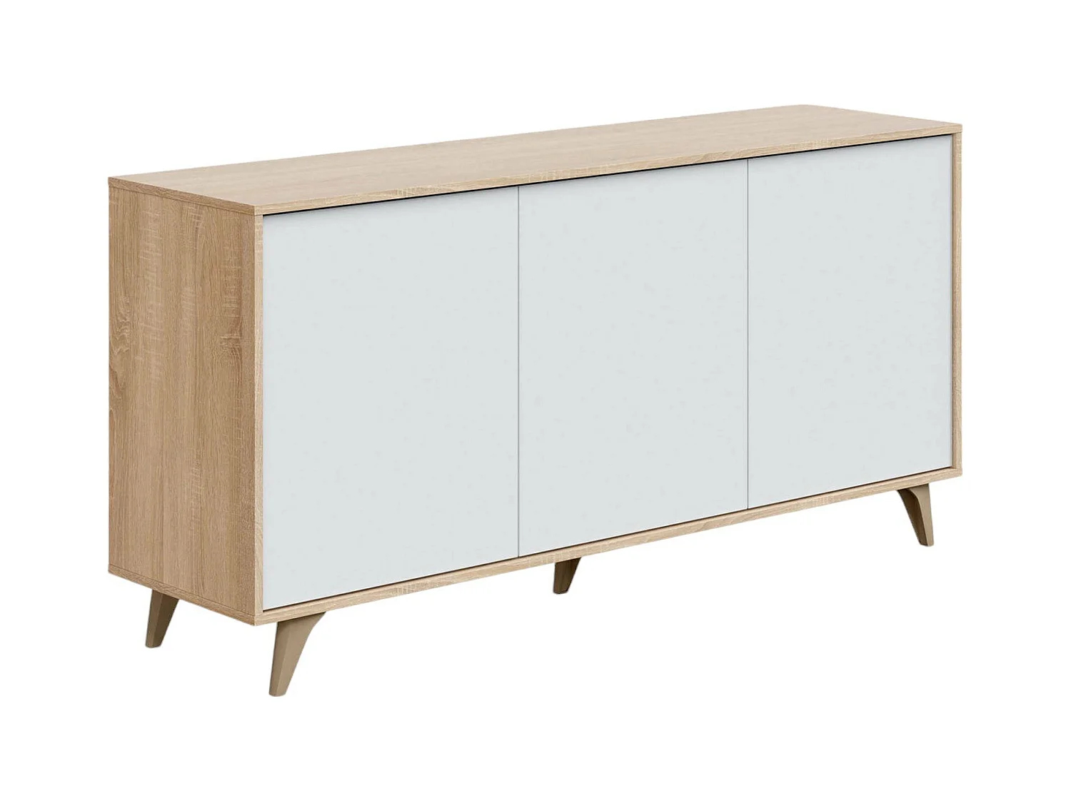 Dmora - Credenza Acrolorum, 154x40h75 cm, Rovere e Bianco