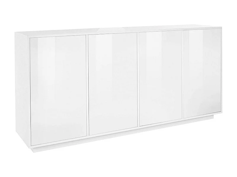 Buffet Dnande, Buffet de cuisine 4 portes, Buffet de salon, 100% Made in Italy, 180x41h86 cm, Blanc brillant