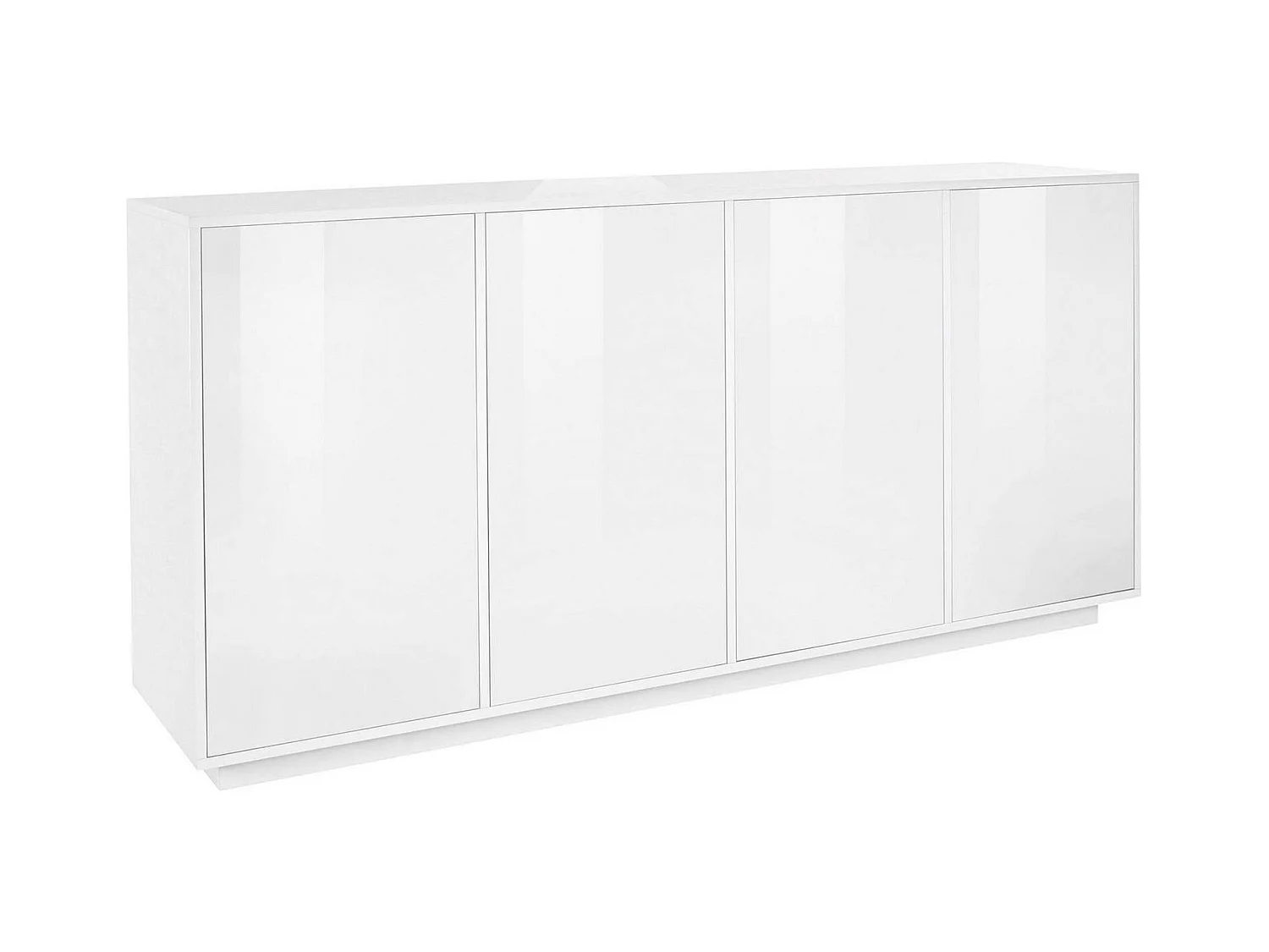 Buffet Dnande, Buffet de cuisine 4 portes, Buffet de salon, 100% Made in Italy, 180x41h86 cm, Blanc brillant
