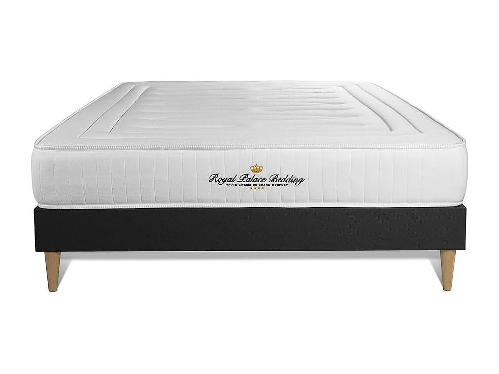Ensemble sommier + matelas LANCASTER ressorts ensachés et mémoire de forme 160x200