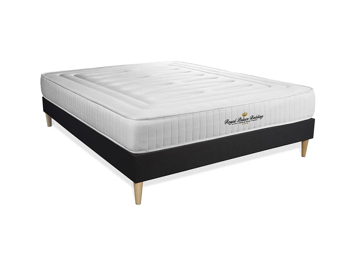 Ensemble sommier + matelas LANCASTER ressorts ensachés et mémoire de forme 160x200