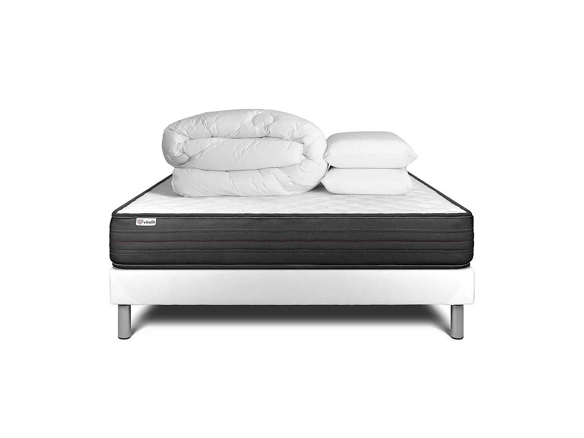 Pack prêt à dormir VITALPOWER 200 x 200 cm sommier Kit blanc