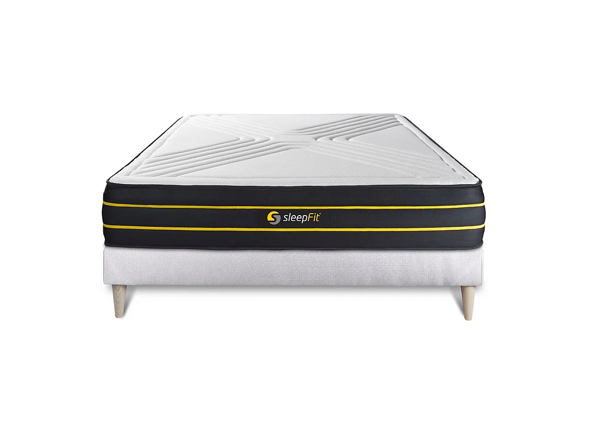 Ensemble 160x200 matelas ULTRA + sommier kit blanc