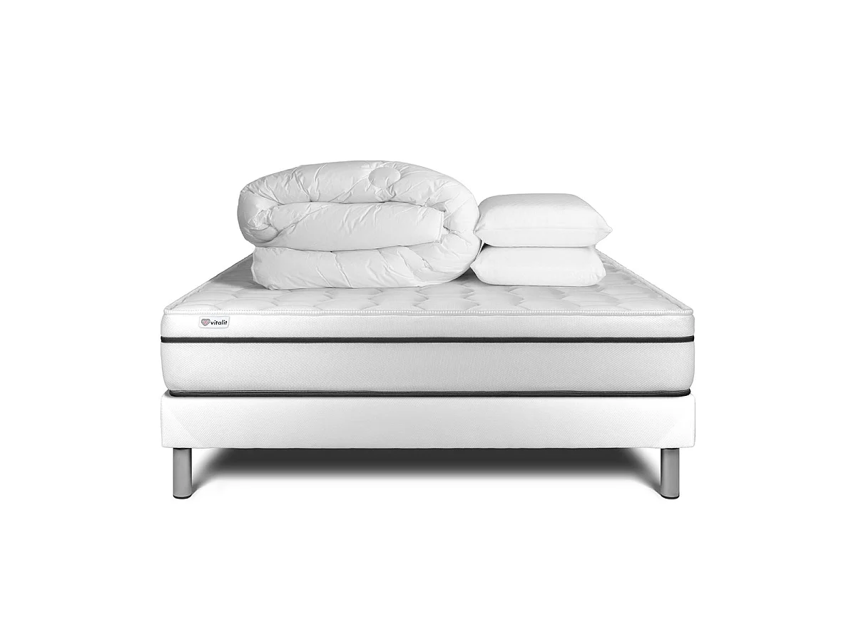 Pack prêt à dormir VITAL SPA 200 x 200 cm sommier Kit blanc