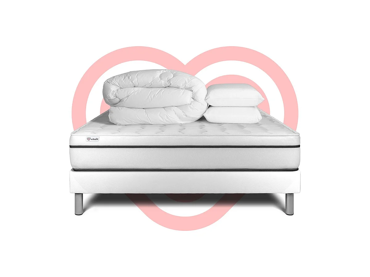 Pack prêt à dormir VITAL SPA 200 x 200 cm sommier Kit blanc
