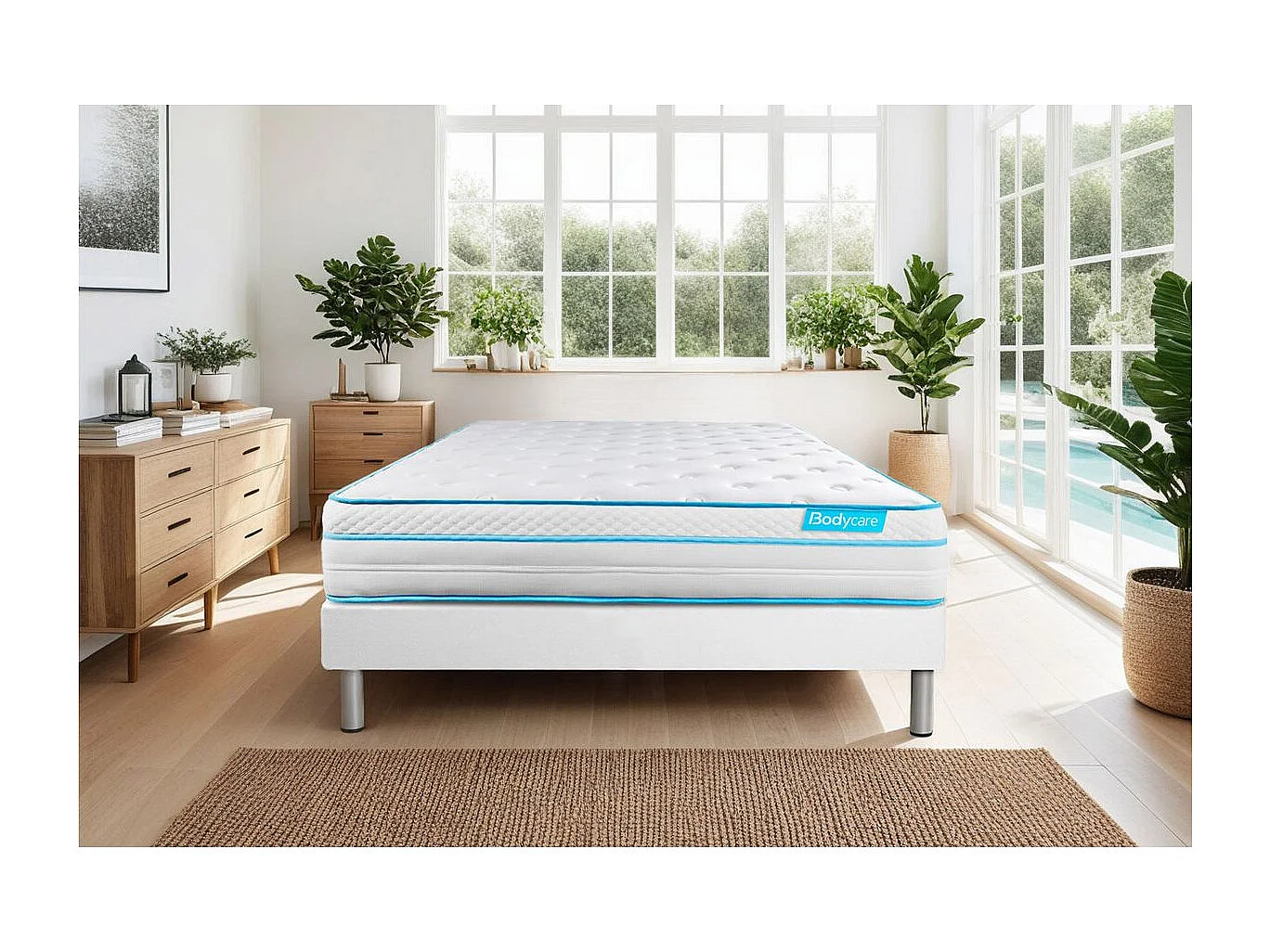 Ensemble BODYZONE+ 140x190 Ressorts ensachés, visco 5 zones Ultra épaisseur