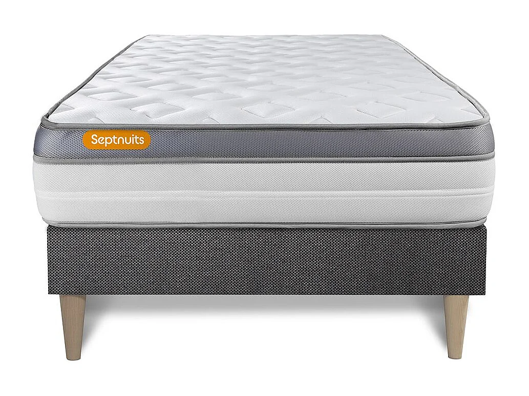 Matelas + sommier kit gris 90x190 Memo Zen Mousse à mémoire de forme MAXI épaisseur