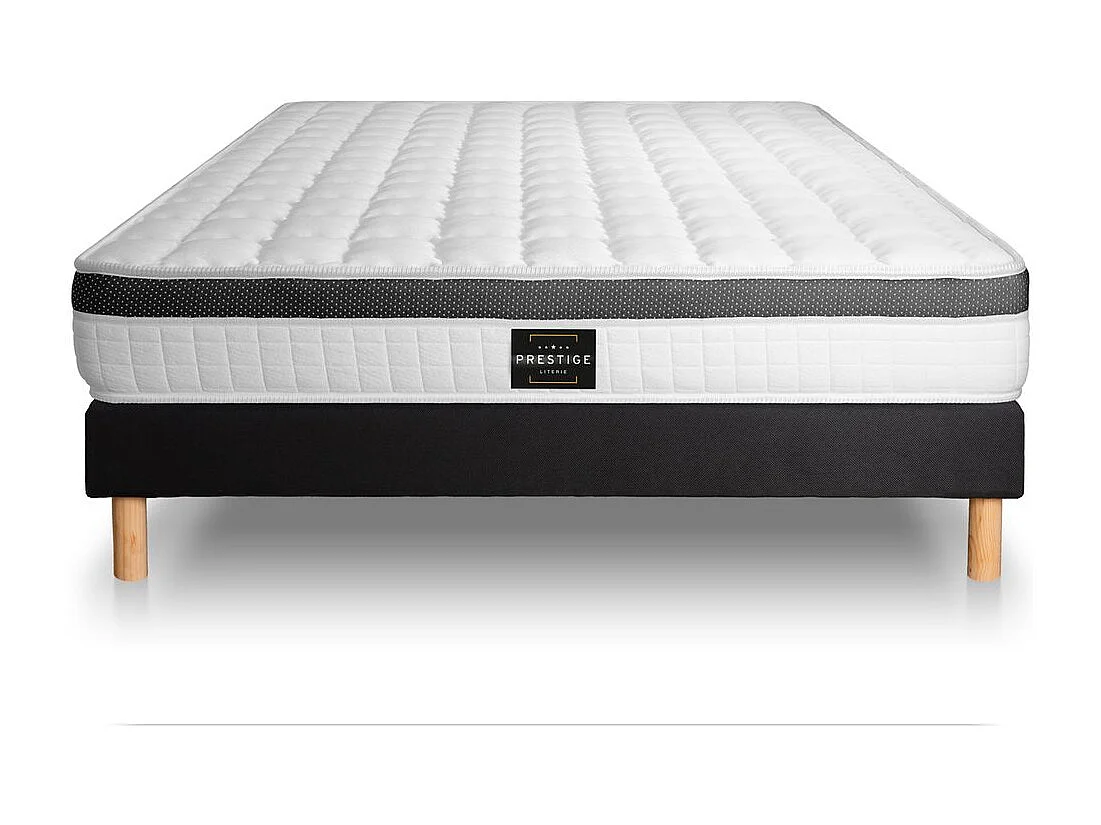 Ensemble Supérieur 160x200 Mémoire de forme 3 zones sommier noir