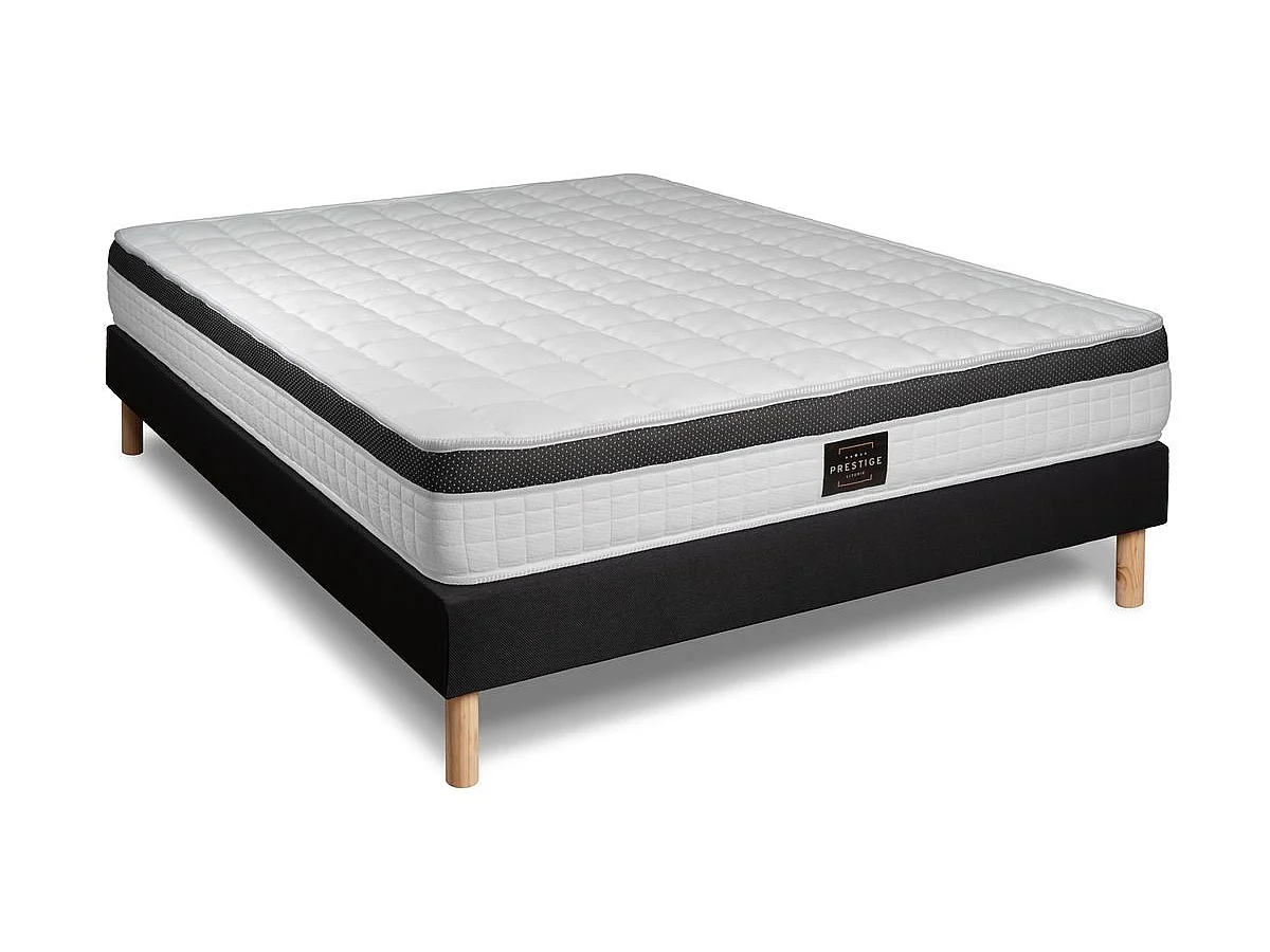 Ensemble Supérieur 160x200 Mémoire de forme 3 zones sommier noir