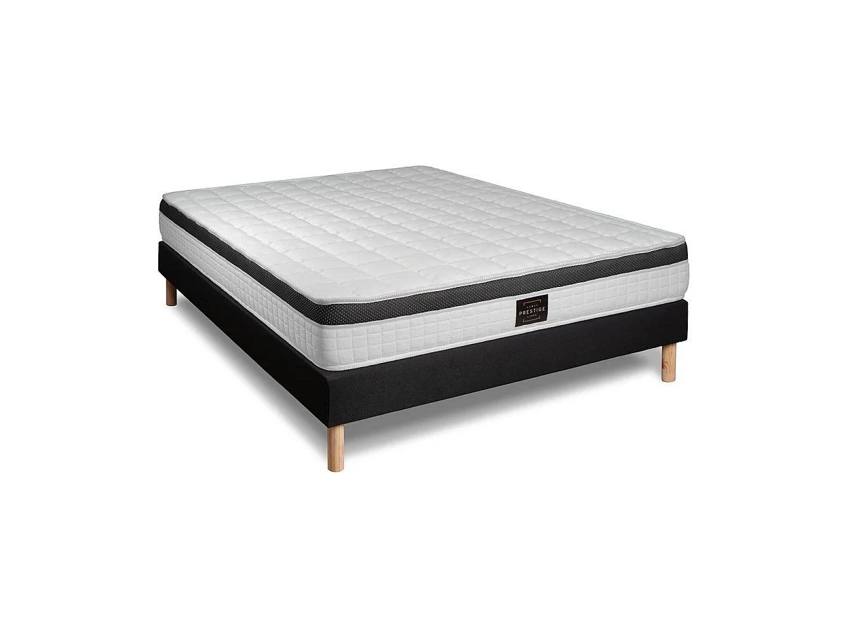 Ensemble Supérieur 160x200 Mémoire de forme 3 zones sommier noir