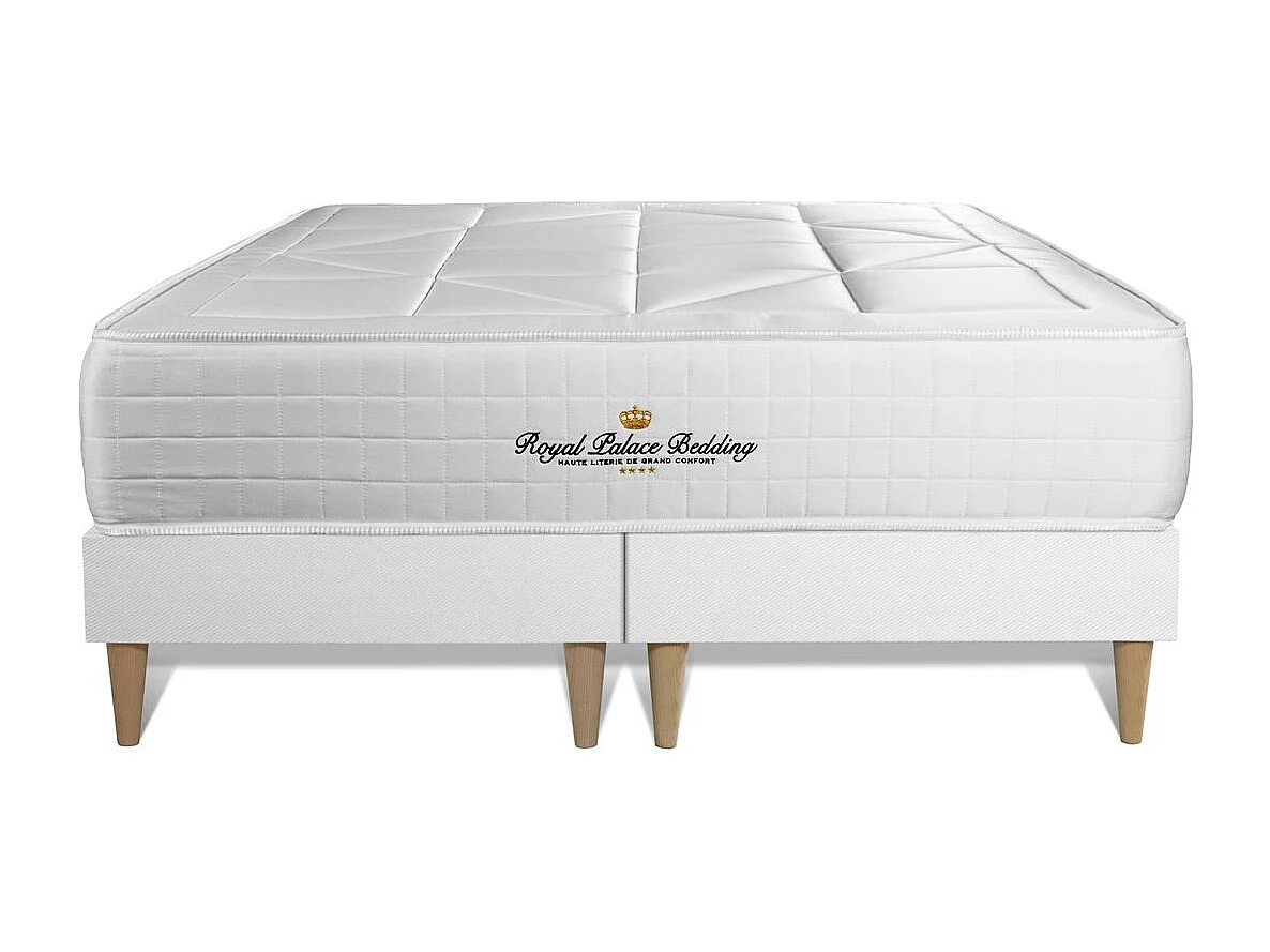 Ensemble matelas ressorts ensachés + mémoire de forme maxi épaisseur Windsor 200x200 double sommier