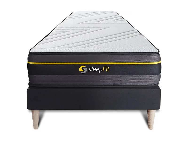 Ensemble 90x190 matelas ACTIVE + sommier kit noir