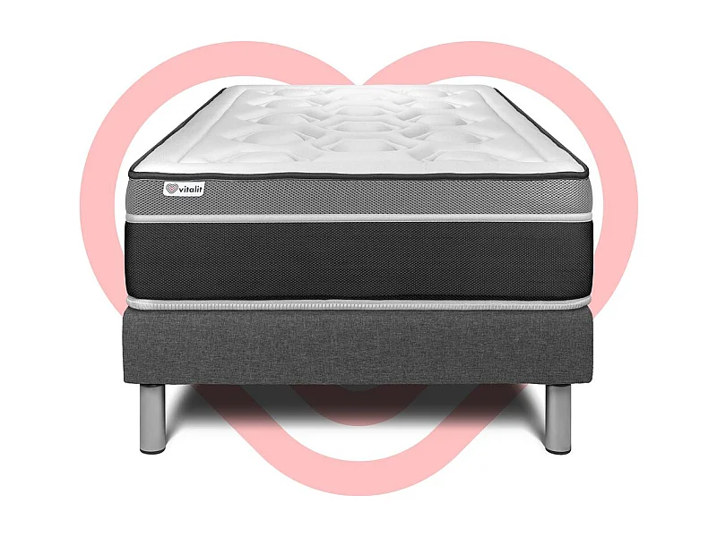 Matratzenset VITAL CARE 90 x 200 cm Bettrahmen Kit grau