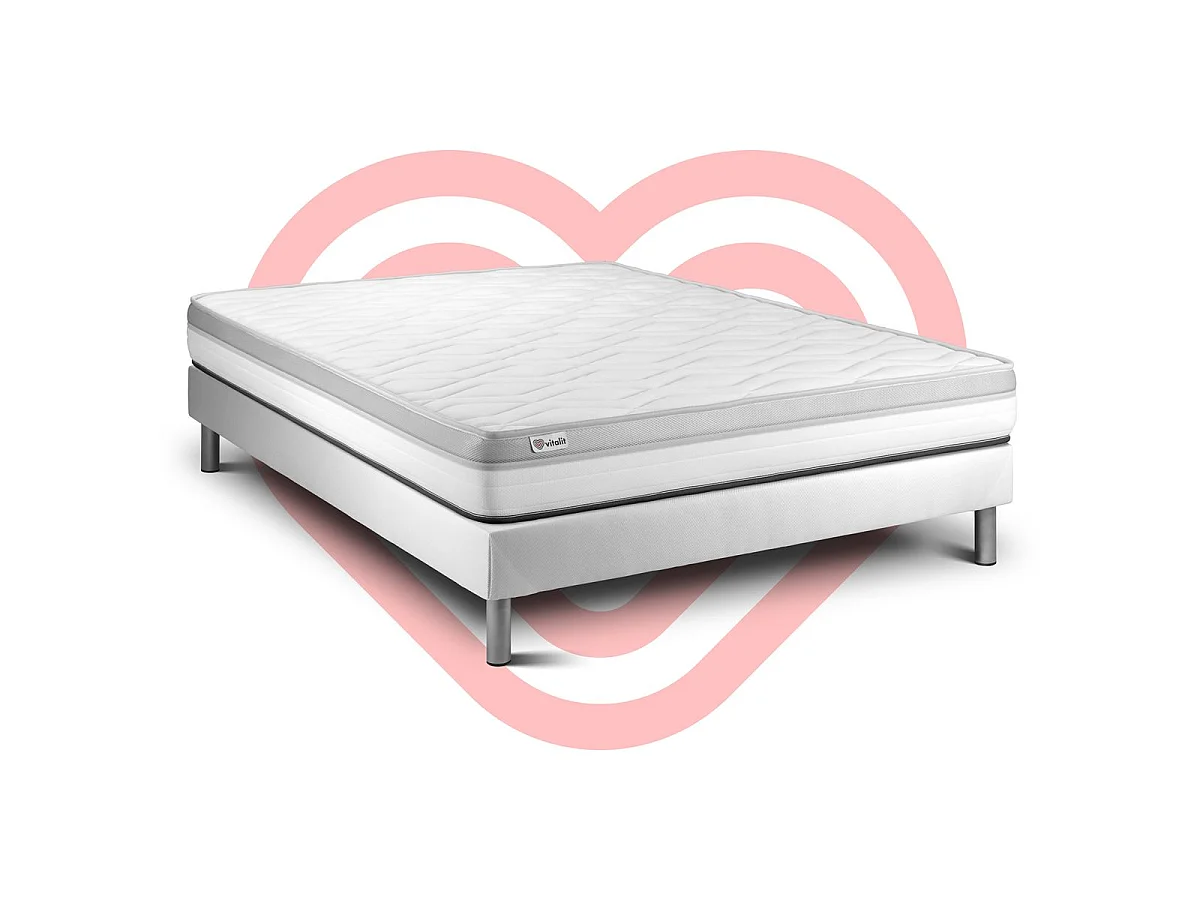 Ensemble VITAL RELAX 160 x 200 cm sommier Kit blanc