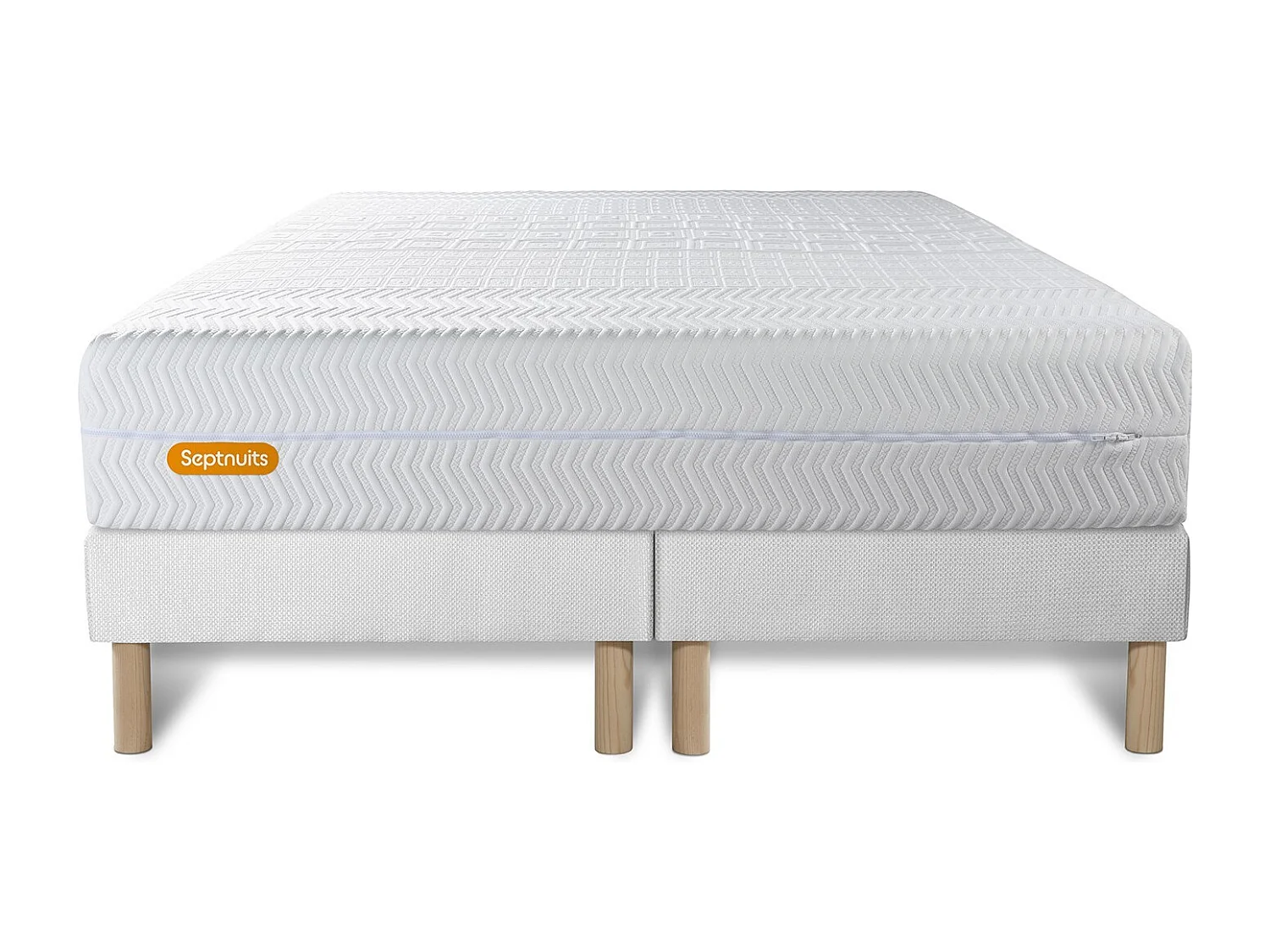 Matelas 160x200 + double sommiers 80x200 Memo Bio Mousse à mémoire de forme 5 zones de confort Maxi épaisseur Déhoussable