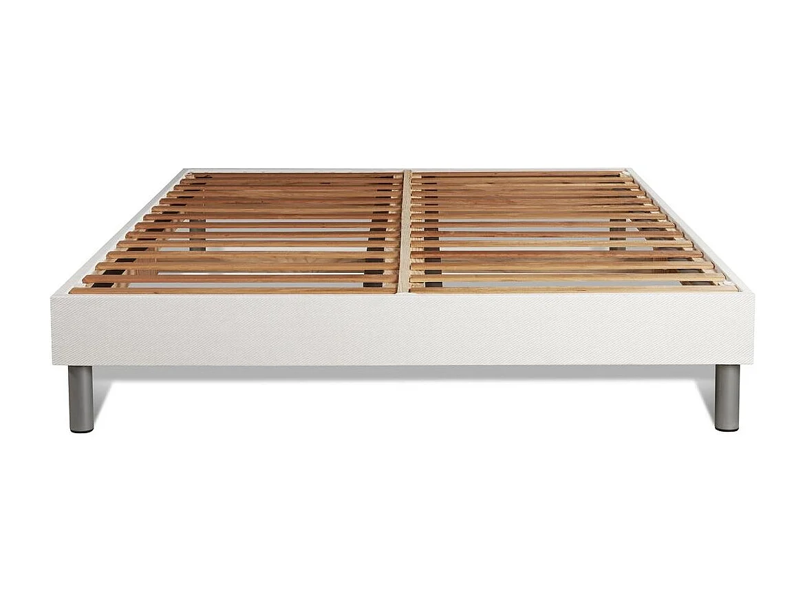 Ensemble 140x200 matelas ENERGY ressorts ensachés et mémoire de forme + sommier kit blanc