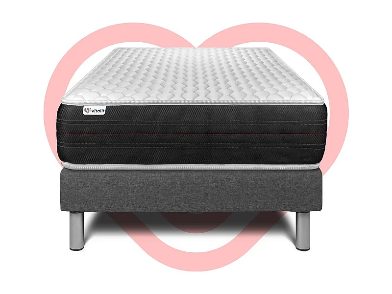 Matratzenset VITAL SPRING 90 x 200 cm Bettrahmen Kit grau