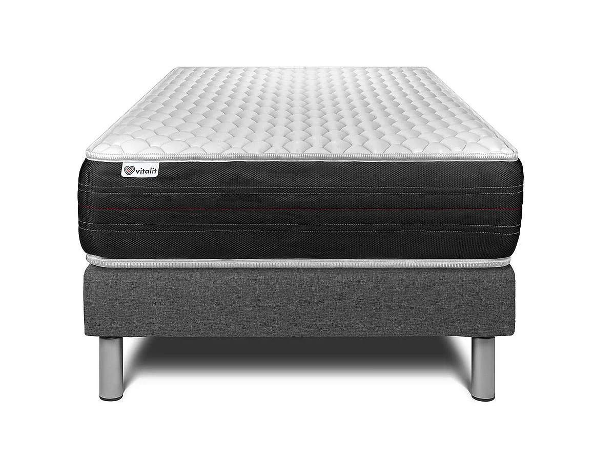 Matratzenset VITAL SPRING 90 x 200 cm Bettrahmen Kit grau