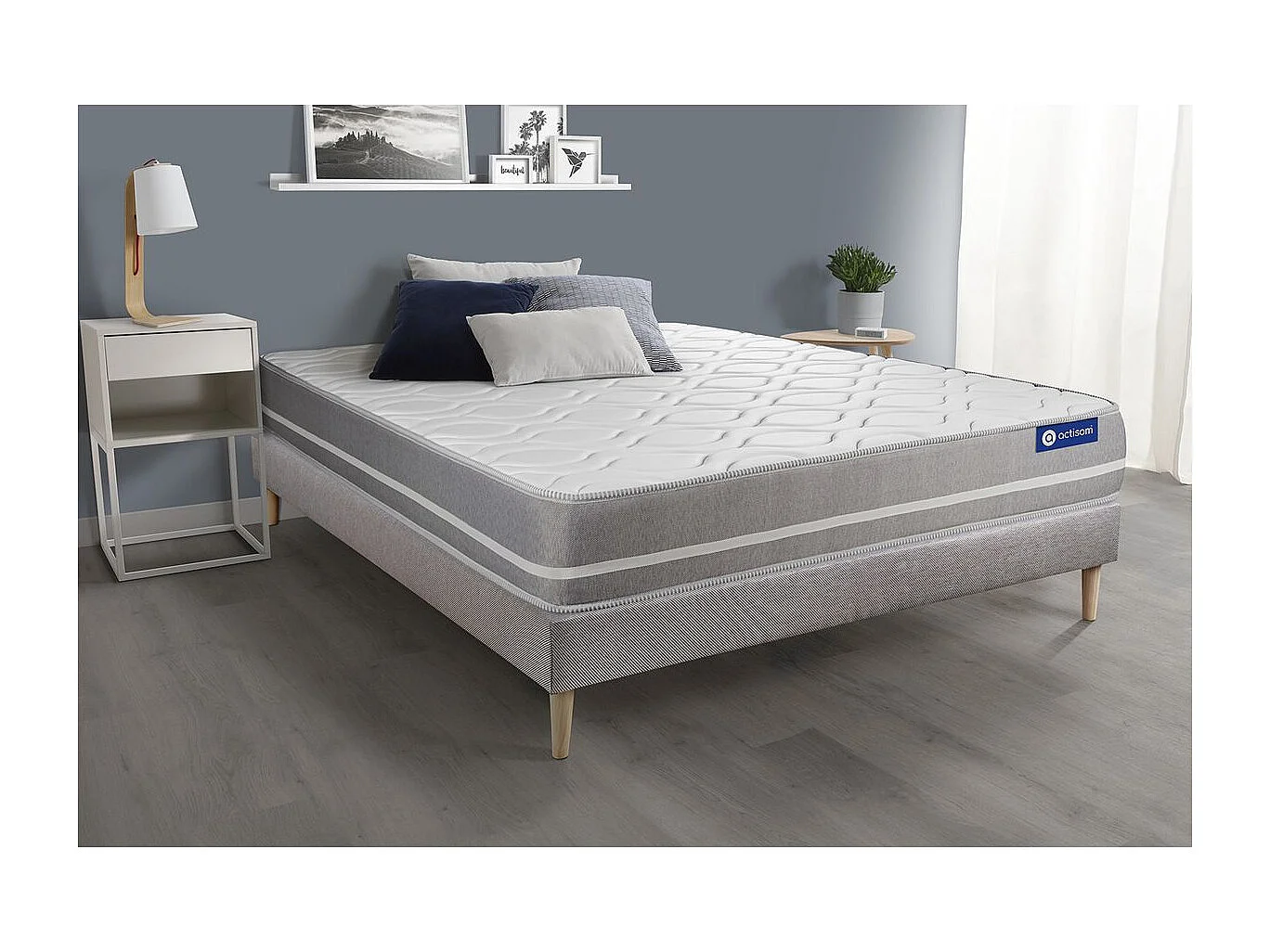 Lattenbodem en Actiflex touch matras 90x200cm , matrasdikte : 20 cm , pocketveren , gebalanceerd, 3 comfortzones