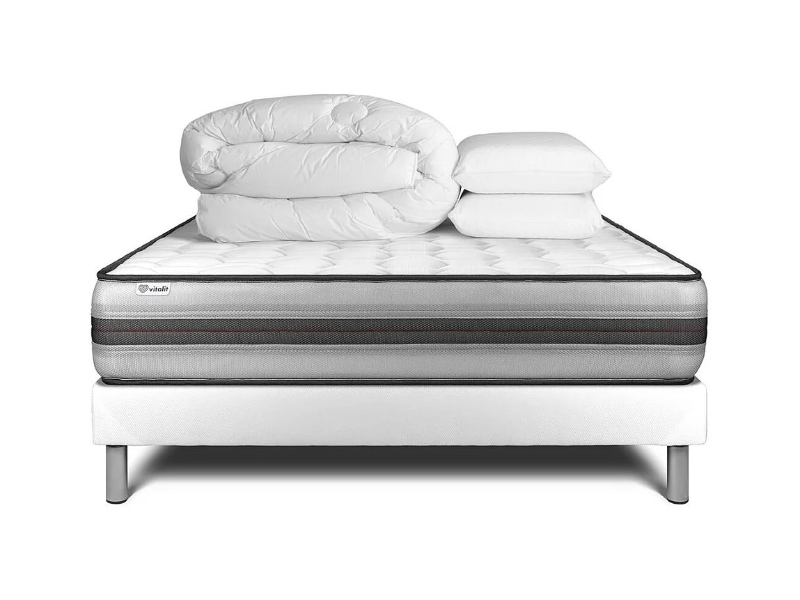 Pack prêt à dormir VITALPOWER RECOVER 160 x 200 cm sommier Kit blanc