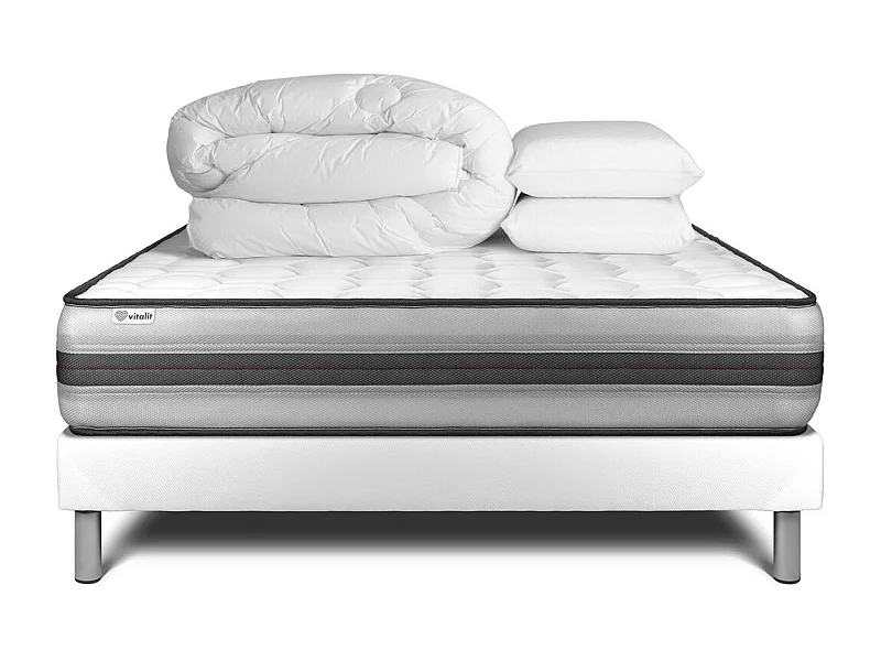 Pack prêt à dormir VITALPOWER RECOVER 160 x 200 cm sommier Kit blanc