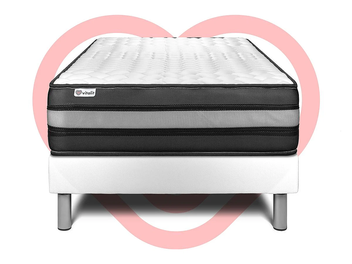Conjunto VITAL POWER ZEN 90 x 190 cm somier Kit blanco